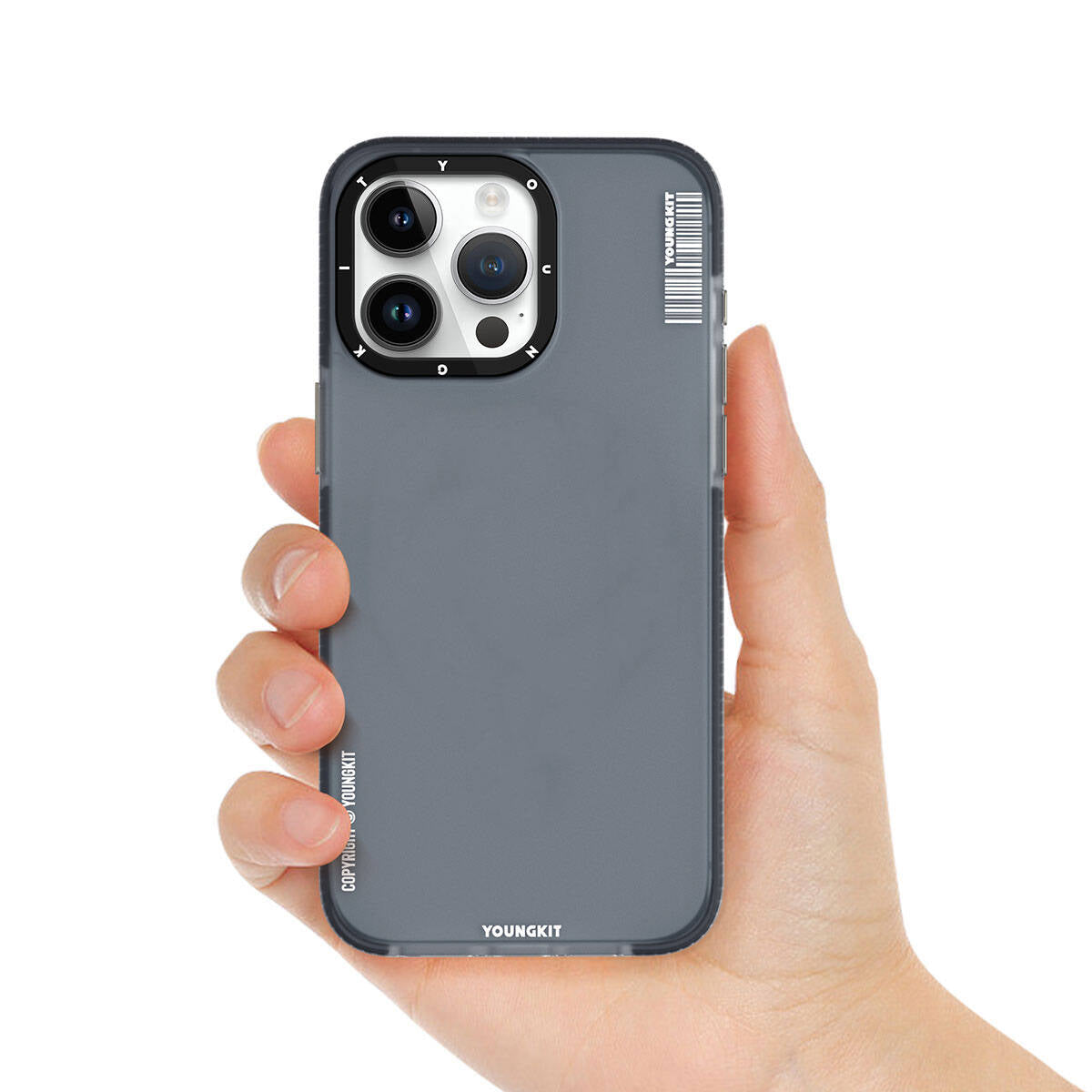 iPhone 15 Pro Max Kılıf Buzlu Mat Tasarım Youngkit Colored Sand Serisi Kılıf Siyah