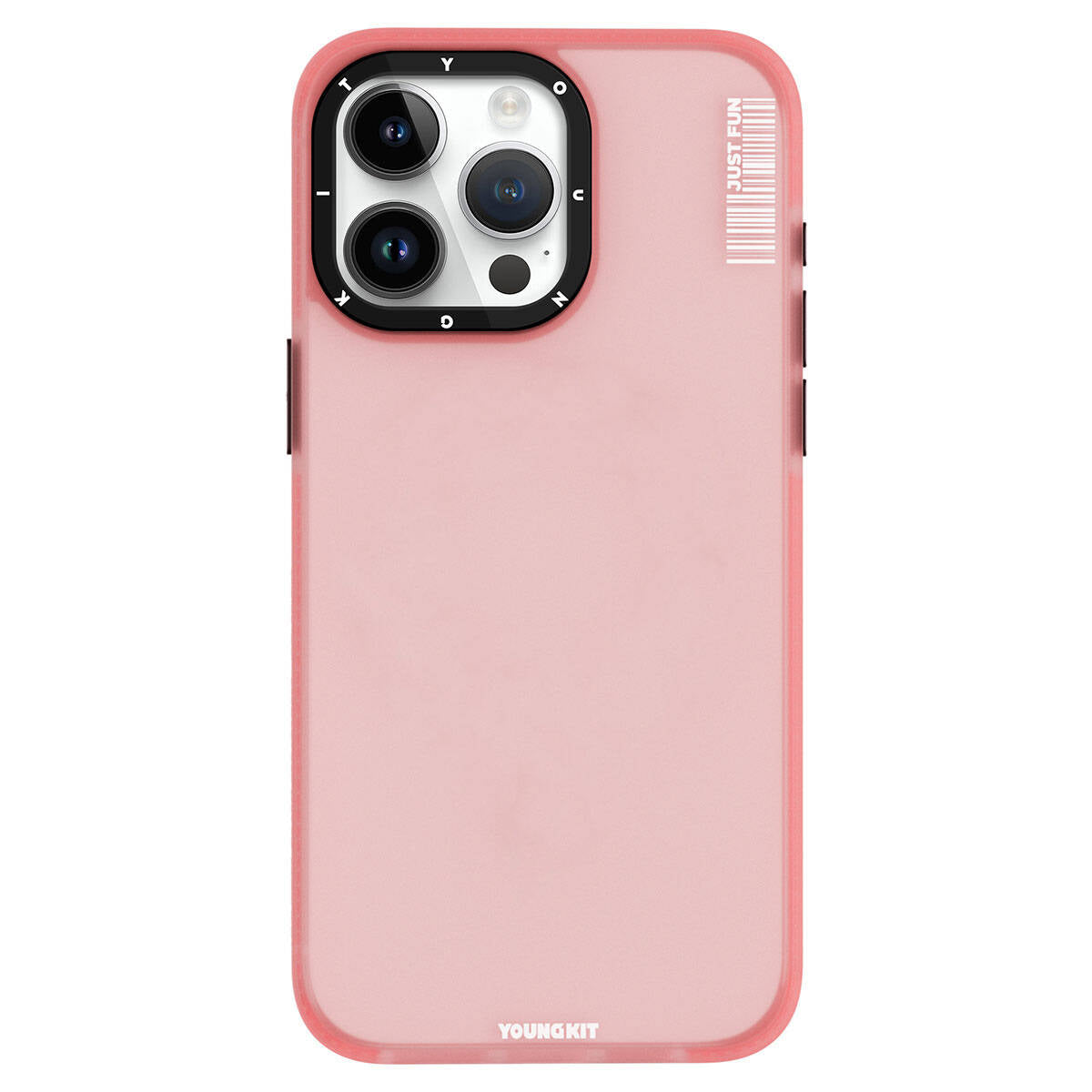 iPhone 15 Pro Max Kılıf Buzlu Mat Tasarım Youngkit Colored Sand Serisi Kılıf Pembe