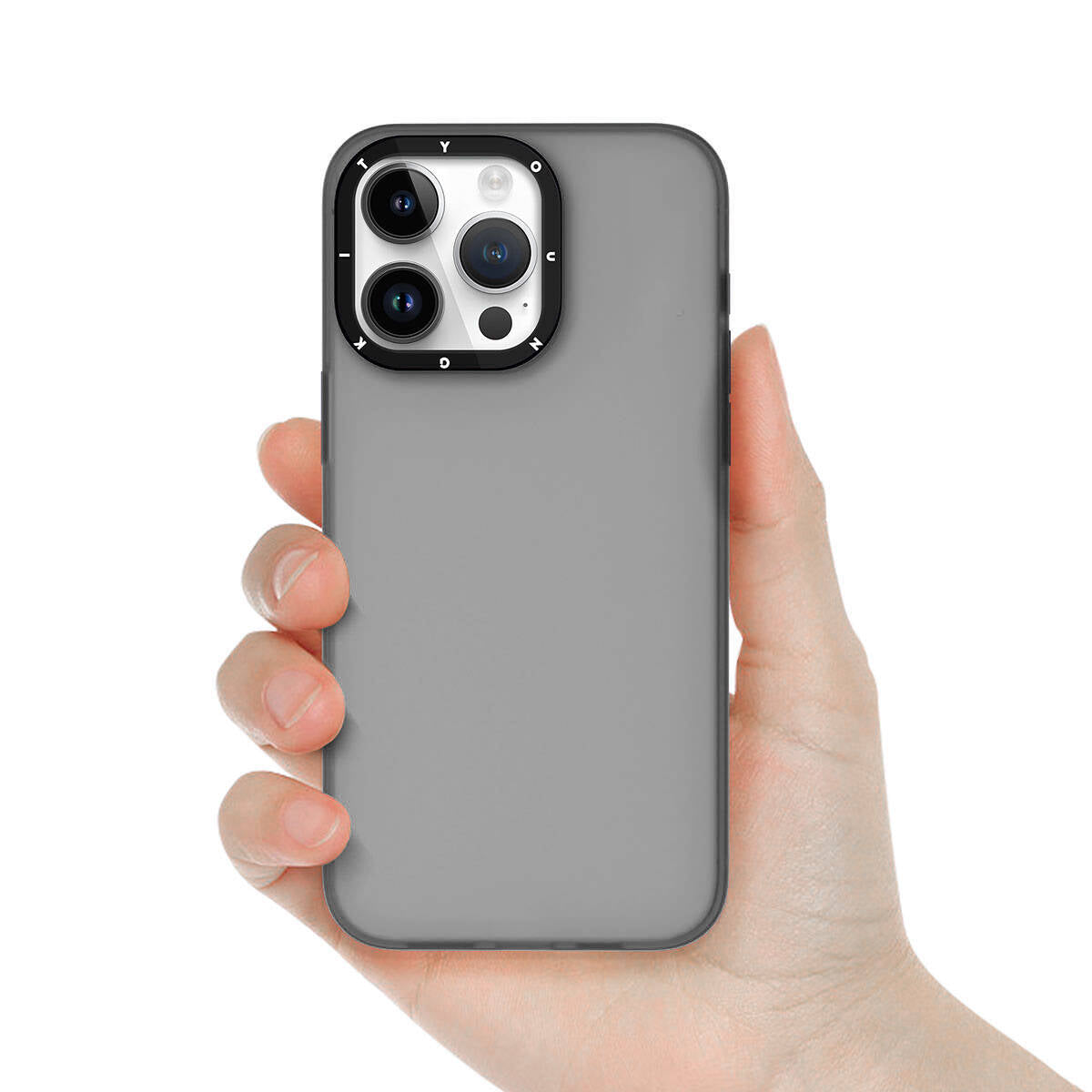 iPhone 15 Pro Max Kılıf Buzlu Mat Tasarım Youngkit Hidden Sand Serisi Kılıf Beyaz