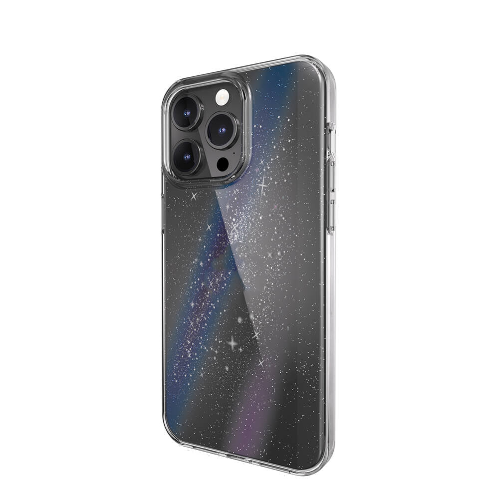 iPhone 15 Pro Max Kılıf Çift Katmanlı IMD Baskılı Bumper Lisanslı Switcheasy Cosmos Nebula Kılıf Renksiz