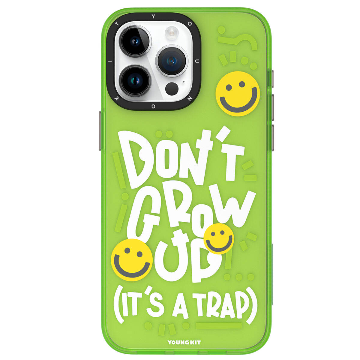 iPhone 15 Pro Max Kılıf Desenli Youngkit Happy Hearth Serisi Kılıf Yeşil