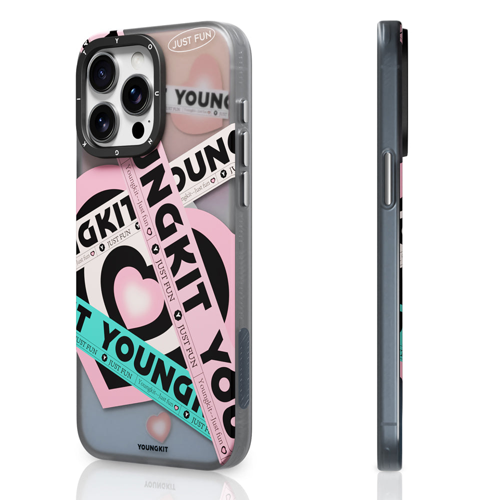 iPhone 15 Pro Max Kılıf Magsafe Şarj Özellikli Airbagli Çift Katmanlı Youngkit Flipped Serisi Kılıf Mavi