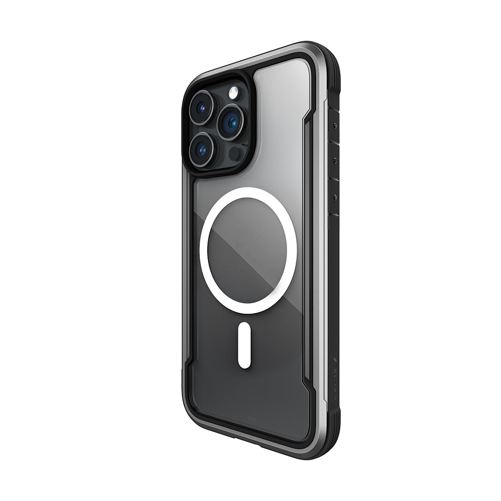 Apple iPhone 15 Pro Max Kılıf M-safe Şarj Özellikli Airbagli Raptic Shield Serisi Şeffaf Arka Yüzey Kapak Siyah