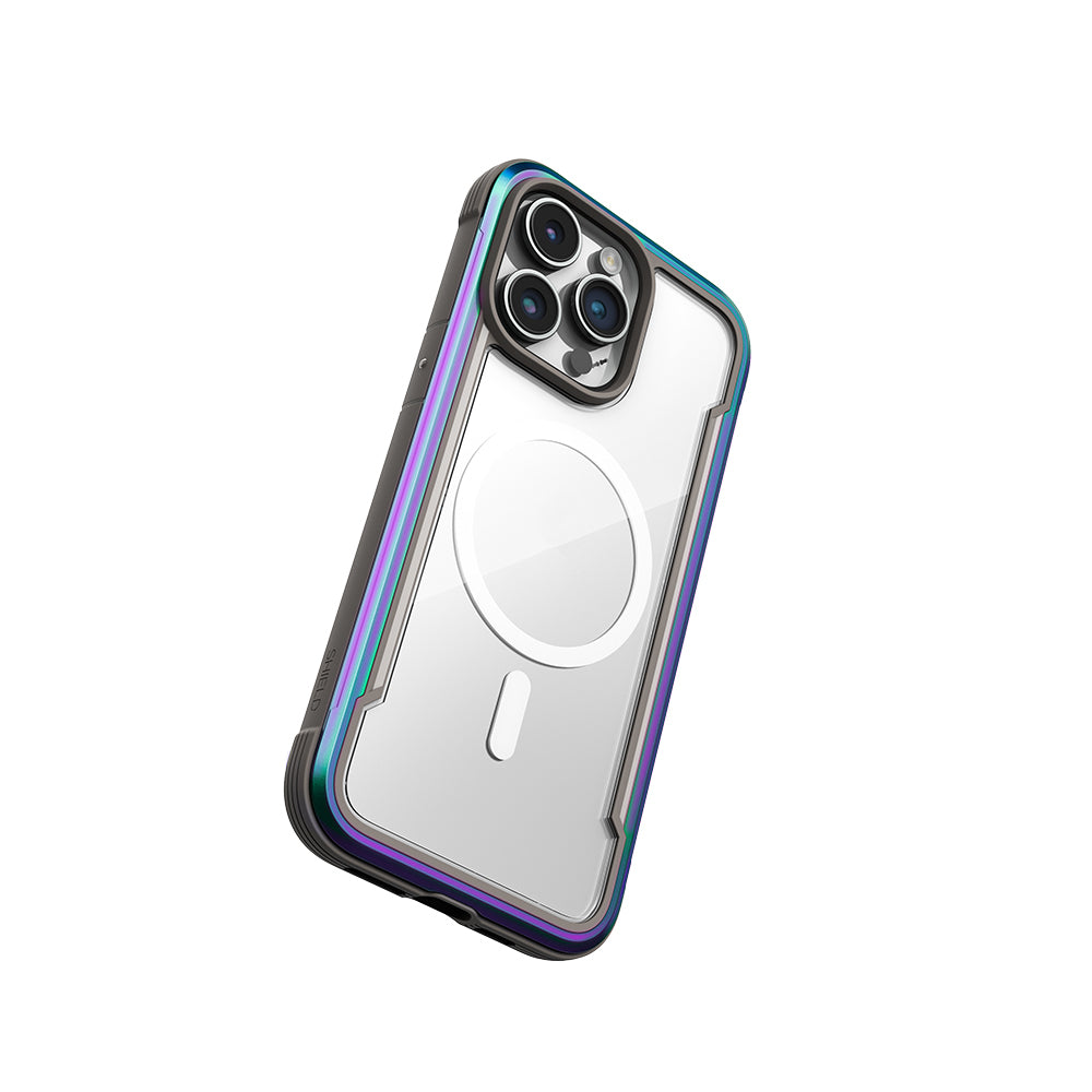 Apple iPhone 15 Pro Max Kılıf M-safe Şarj Özellikli Airbagli Raptic Shield Serisi Şeffaf Arka Yüzey Kapak Colorful