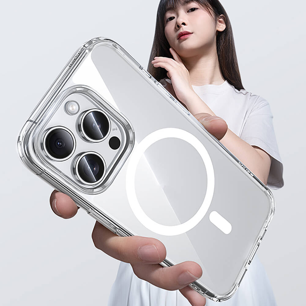 iPhone 15 Pro Max Kılıf Magsafe Şarj Özellikli Airbagli Şeffaf Benks LucentPro Serisi Kılıf Şeffaf