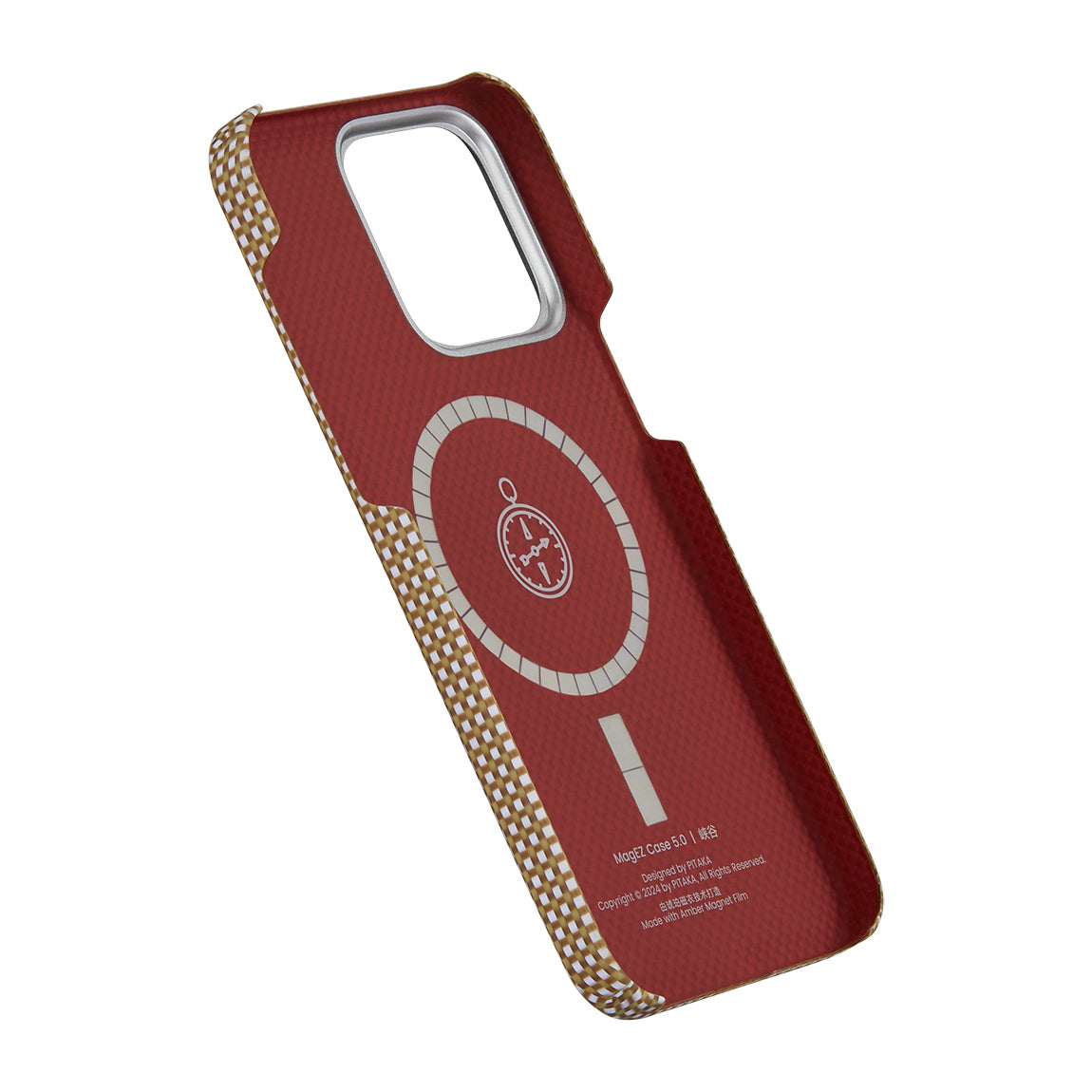 iPhone 15 Pro Max Kılıf Magsafe Şarj Özellikli Awa Tasarımlı 1500D Aramid Fiber Pitaka Ultra-Slim Classic Serisi Canyon Kılıf Sarı