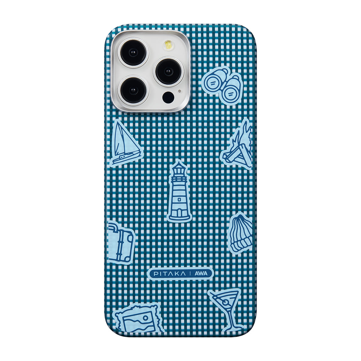 iPhone 15 Pro Max Kılıf Magsafe Şarj Özellikli Awa Tasarımlı 1500D Aramid Fiber Pitaka Ultra-Slim Classic Serisi Ocean Kılıf Mavi