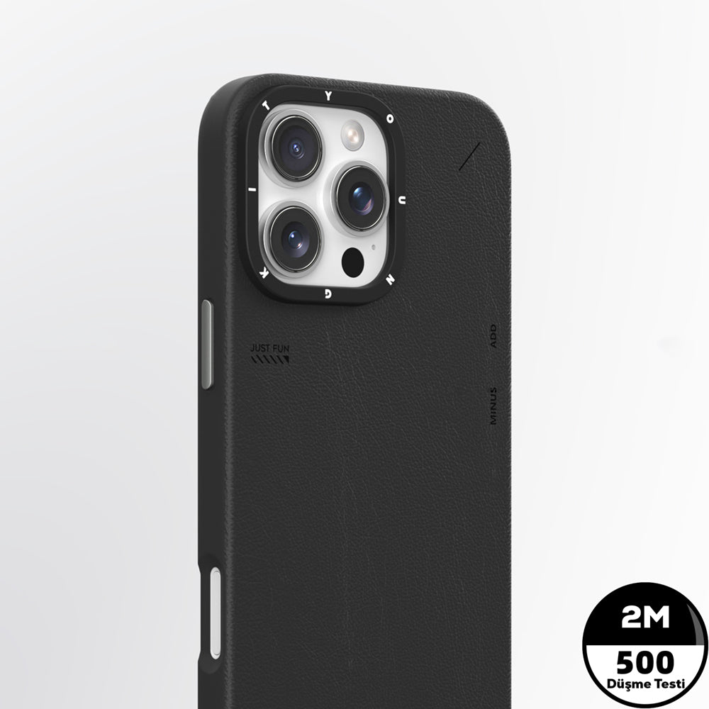 iPhone 15 Pro Max Kılıf Magsafe Şarj Özellikli Basit Mat Deri Desenli Youngkit Tech Fashion Serisi Kılıf Kahverengi