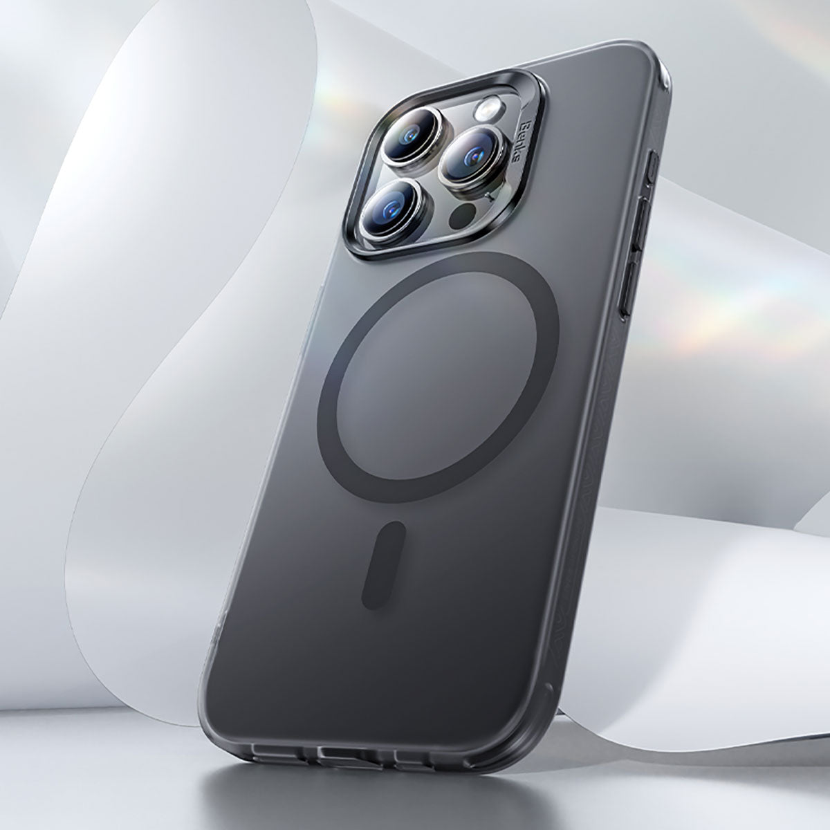 iPhone 15 Pro Max Kılıf Magsafe Şarj Özellikli Benks Lucid Armor Kılıf Mavi