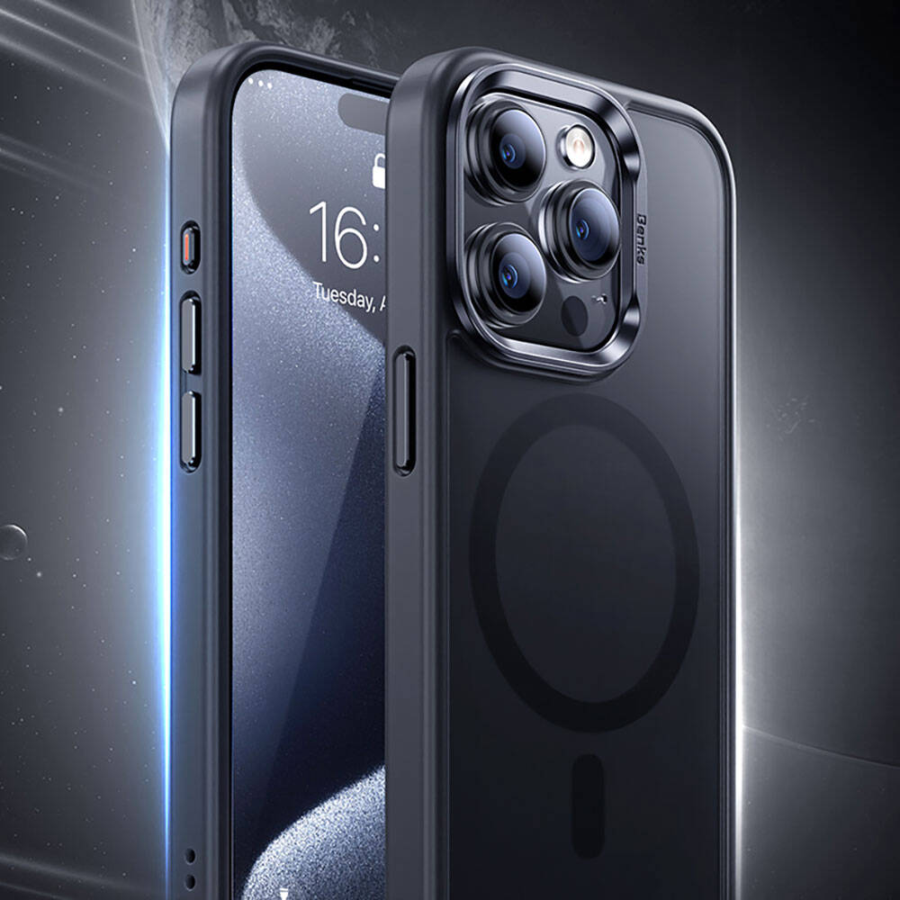 iPhone 15 Pro Max Kılıf Magsafe Şarj Özellikli Benks Mist Protective Kılıf Siyah