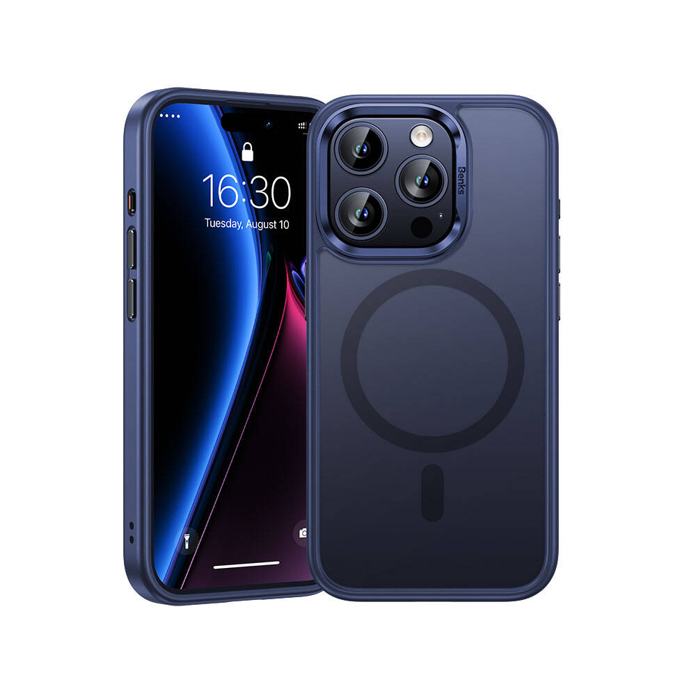 iPhone 15 Pro Max Kılıf Magsafe Şarj Özellikli Benks Mist Protective Kılıf Gri