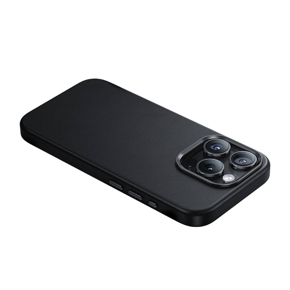 iPhone 15 Pro Max Kılıf Magsafe Şarj Özellikli Benks Vintage Leather Kılıf Gri