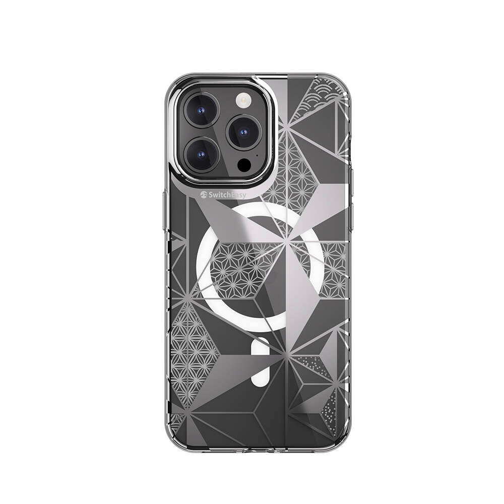 Apple iPhone 15 Pro Max Kılıf M-safe Şarj Özellikli Çift IMD Baskılı Lisanslı Switcheasy Artist-M Asanoha Kapak