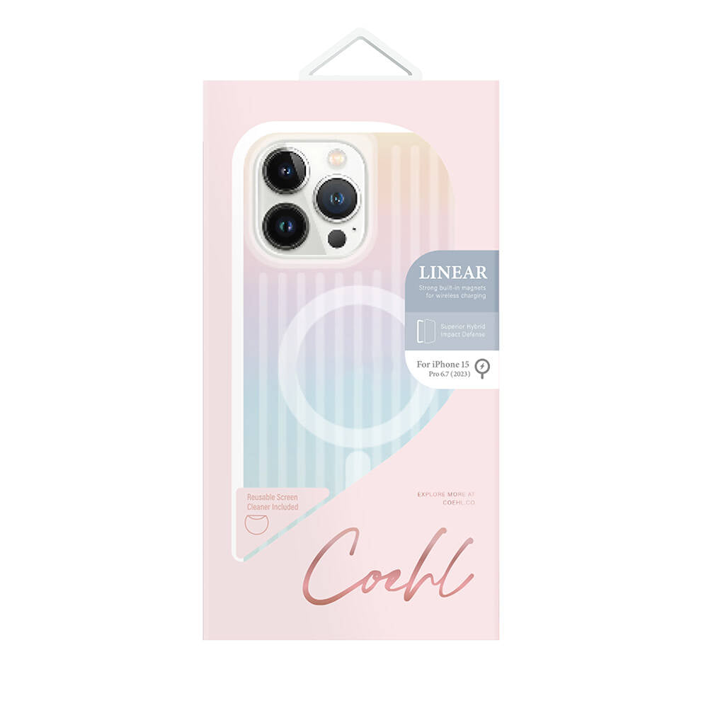 iPhone 15 Pro Max Kılıf Magsafe Şarj Özellikli Parlayan Arka Yüzey Coehl Linear Kılıf Yeşil