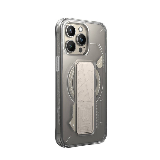 Apple iPhone 15 Pro Max Kılıf M-safe Şarj Özellikli Teknoloji Desenli Standlı Skinarma Helio Kapak