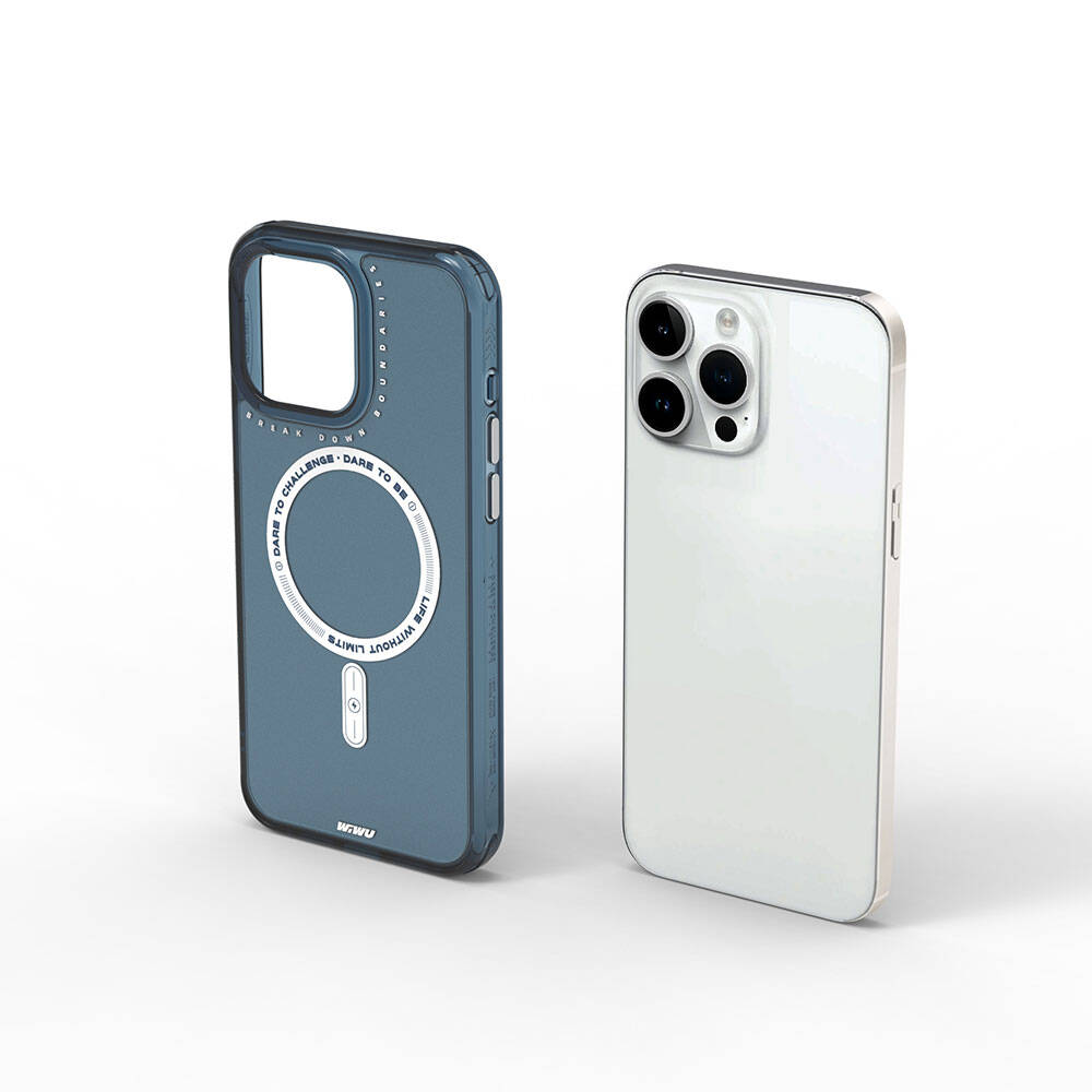 iPhone 15 Pro Max Kılıf Magsafe Şarj Özellikli Wiwu Basic Color J Serisi Kılıf Pembe Koyu