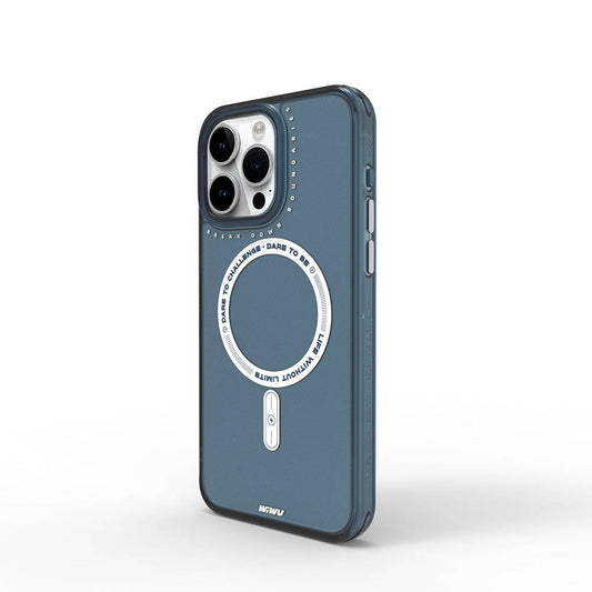 iPhone 15 Pro Max Kılıf Magsafe Şarj Özellikli Wiwu Basic Color J Serisi Kılıf Mavi