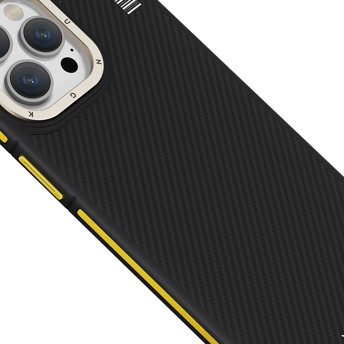 iPhone 15 Pro Max Kılıf Magsafe Şarj Özellikli YoungKit 600D Kevlar Kılıf Siyah