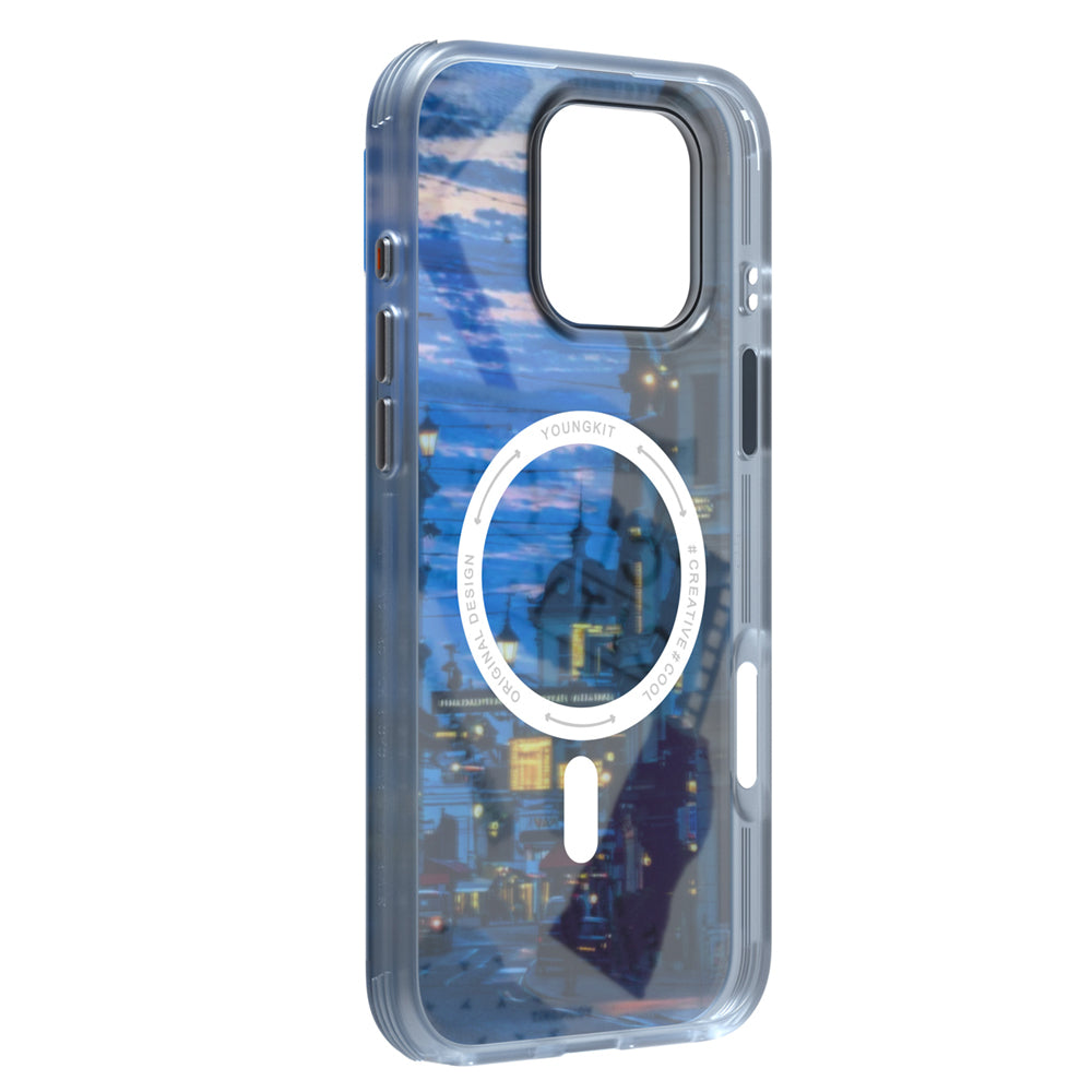 iPhone 15 Pro Max Kılıf Magsafe Şarj Özellikli Youngkit A-City Serisi Kılıf Beyaz