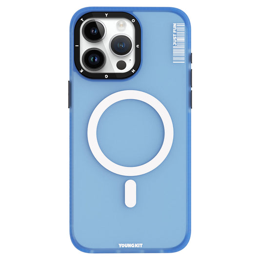 iPhone 15 Pro Max Kılıf Magsafe Şarj Özellikli Youngkit Colored Sand Serisi Kılıf Pembe