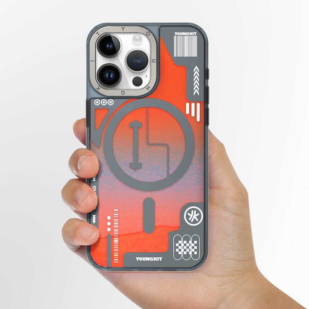 iPhone 15 Pro Max Kılıf Magsafe Şarj Özellikli YoungKit Galaxy Serisi Kılıf Yeşil