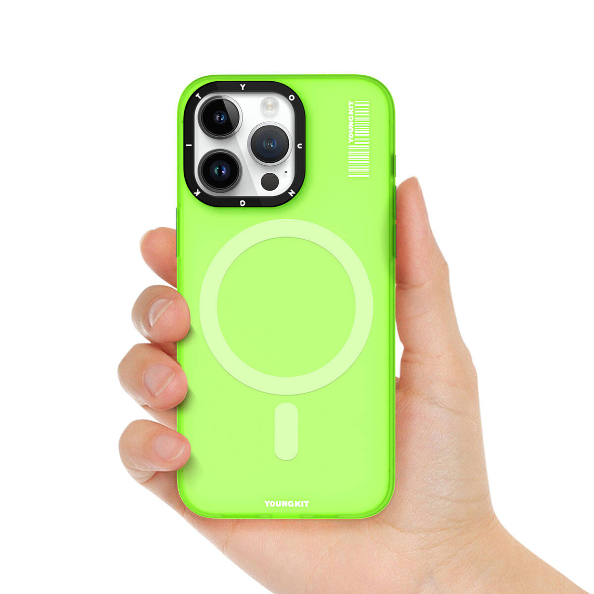 iPhone 15 Pro Max Kılıf Magsafe Şarj Özellikli Youngkit Hidden Sand Serisi Kılıf Pembe