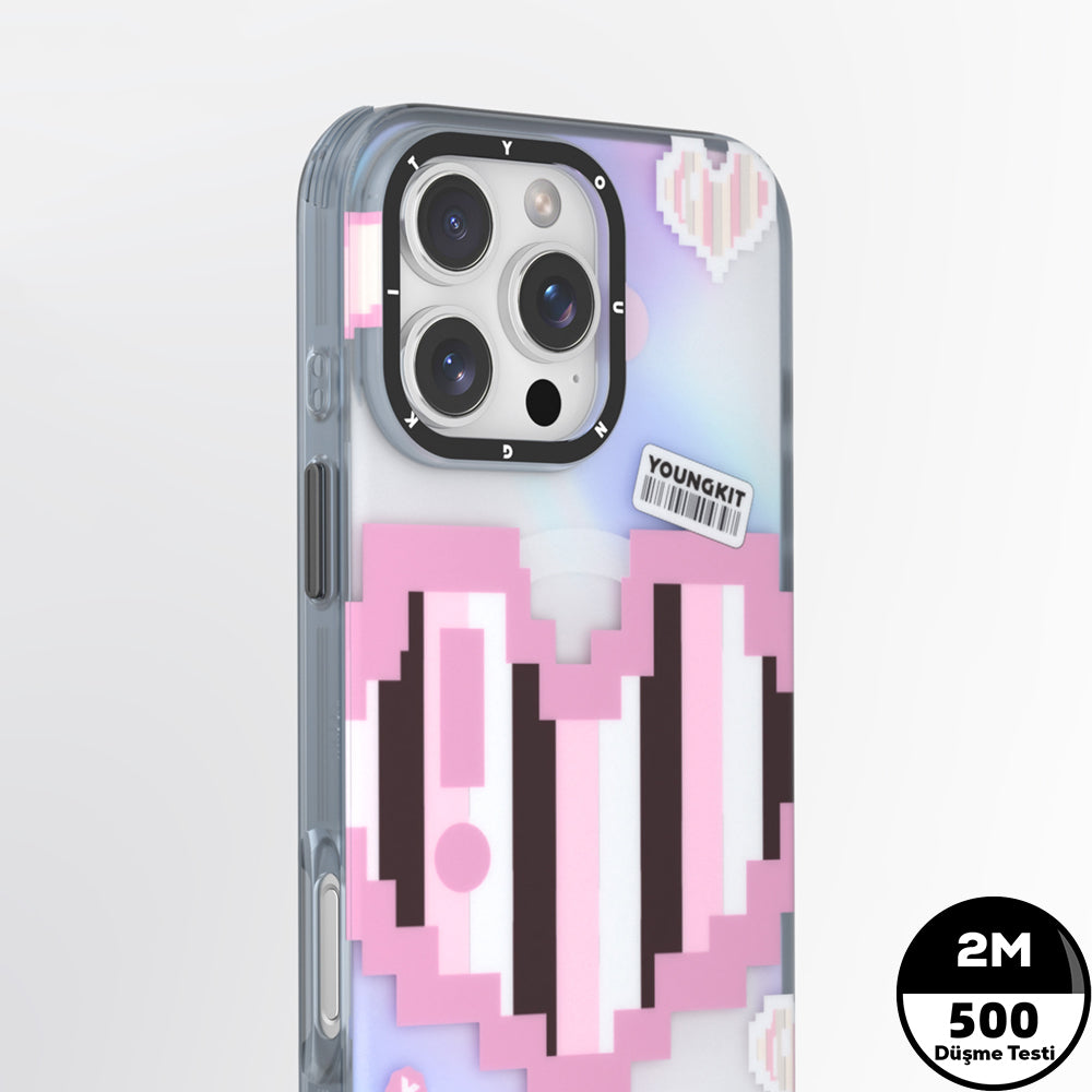 iPhone 15 Pro Max Kılıf Magsafe Şarj Özellikli Youngkit Love Serisi Kılıf Mor