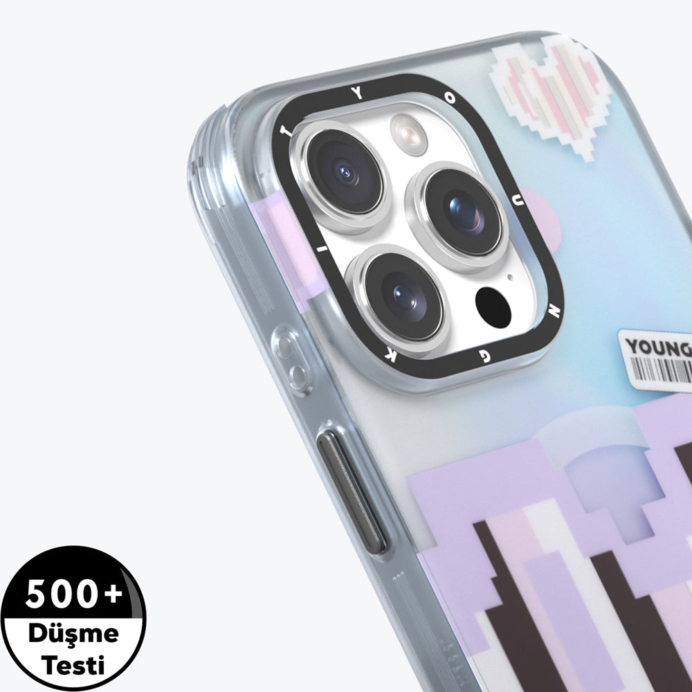 iPhone 15 Pro Max Kılıf Magsafe Şarj Özellikli Youngkit Love Serisi Kılıf Mor