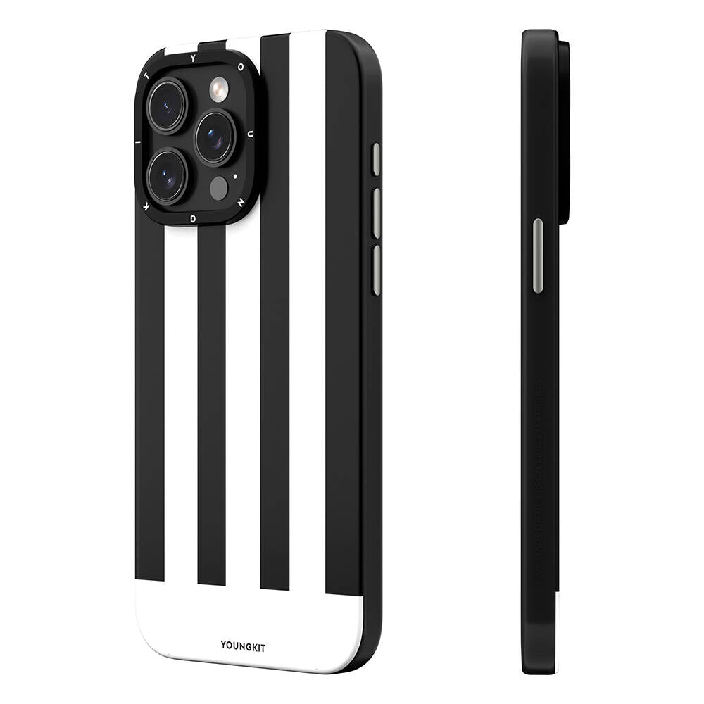 iPhone 15 Pro Max Kılıf Magsafe Şarj Özellikli Youngkit Striped Piano Keys Serisi Kılıf Pembe