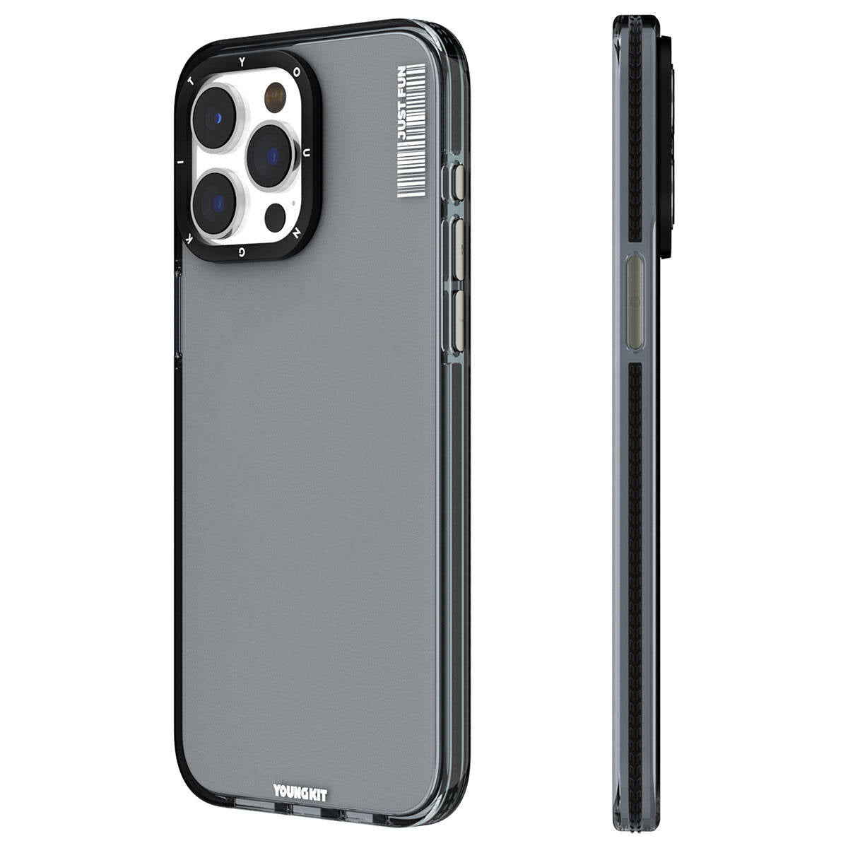 iPhone 15 Pro Max Kılıf Pürüzsüz Düz Arka Yüzey YoungKit Crystal Color Serisi Kılıf Renksiz