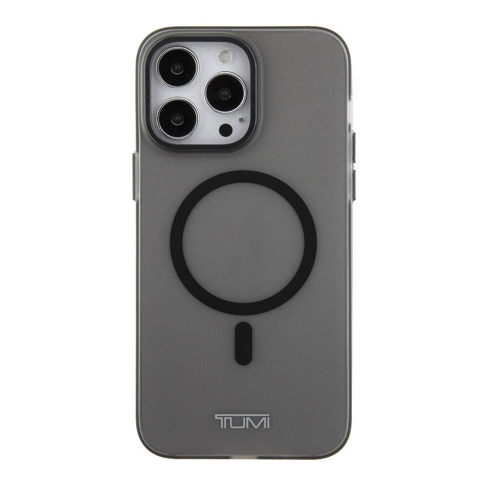 iPhone 15 Pro Max Kılıf TUMI Orjinal Lisanslı Magsafe Şarj Özellikli Buzlu Mat Kılıf Siyah