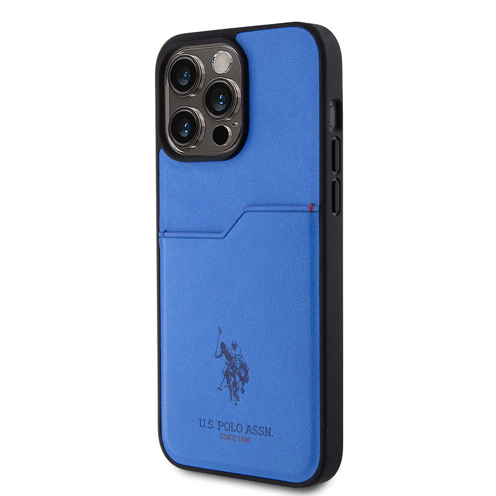 iPhone 15 Pro Max Kılıf U.S. Polo Assn. Orjinal Lisanslı Baskı Logolu PU Kartlıklı Kılıf Kırmızı