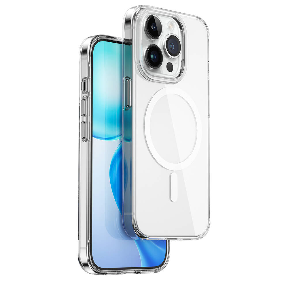 iPhone 15 Pro Max Kılıf Wiwu BC-022 Magsafe Şarj Özellikli Şeffaf Transparan Kılıf Renksiz
