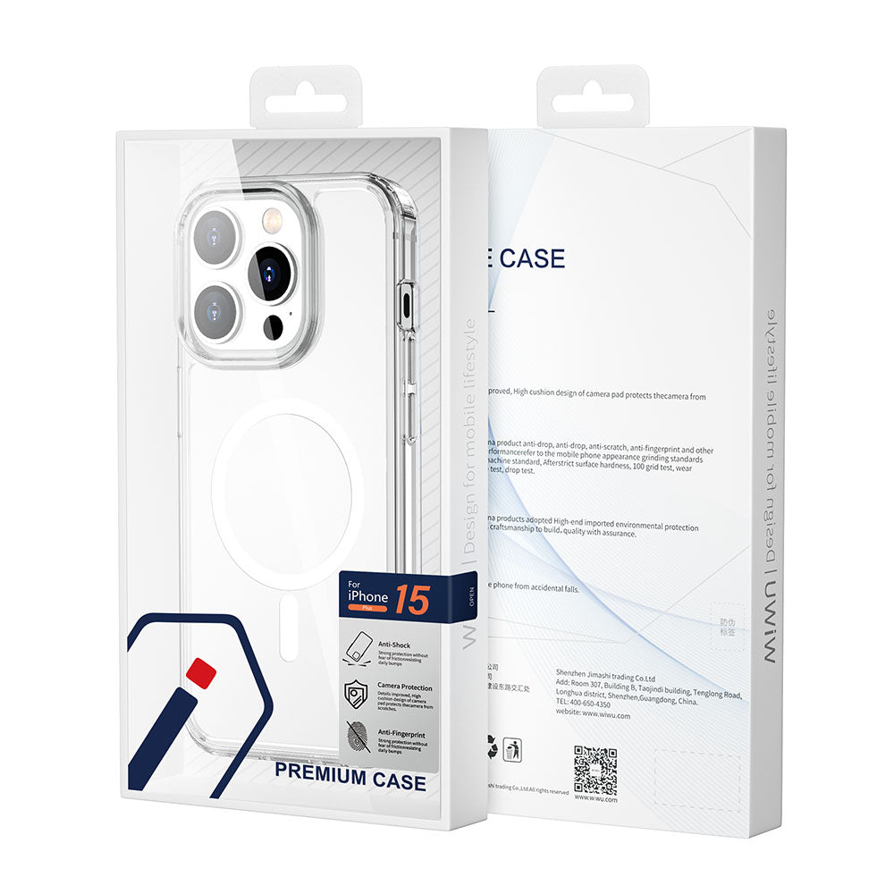 iPhone 15 Pro Max Kılıf Wiwu MCC-101 Magnetic Crystal Sert PC Kılıf Renksiz