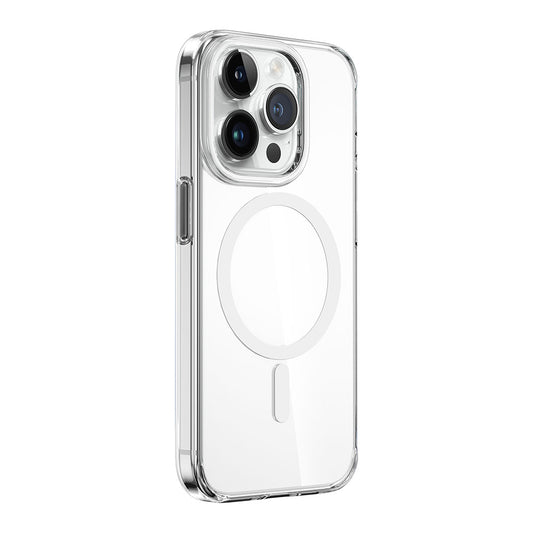 iPhone 15 Pro Max Kılıf Wiwu ZYS-013 Magsafe Şarj Özellikli Renkli Kamera Çerçeveli Şeffaf Jelly Kılıf Beyaz