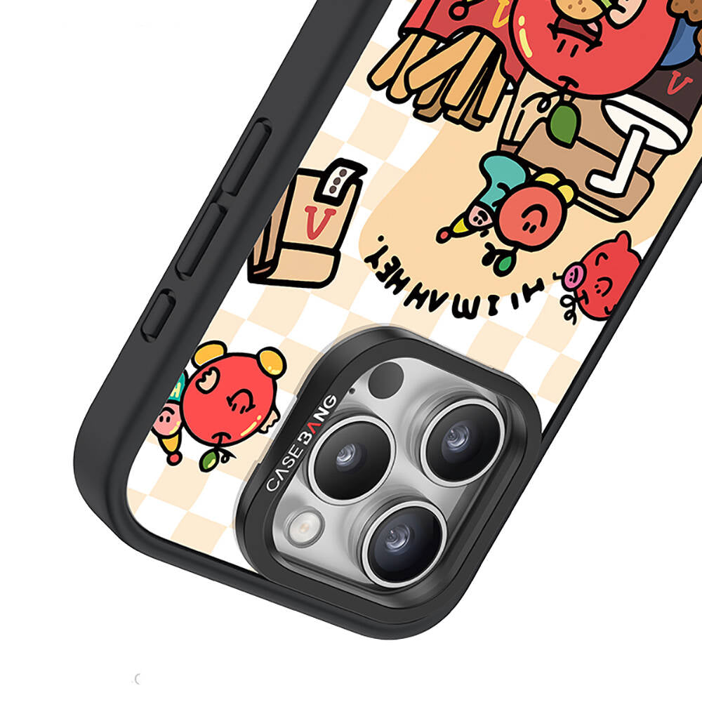 iPhone 15 Pro Max Magsafe Şarj Özellikli Casebang Ahhey Serisi Arka Panel Pembe