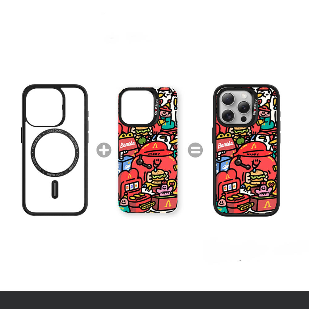 iPhone 15 Pro Max Magsafe Şarj Özellikli Casebang Ahhey Serisi Arka Panel Pembe