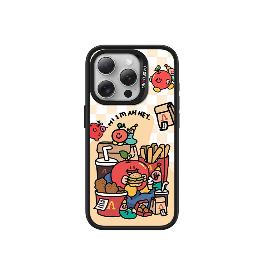 iPhone 15 Pro Max Magsafe Şarj Özellikli Casebang Ahhey Serisi Arka Panel Pembe