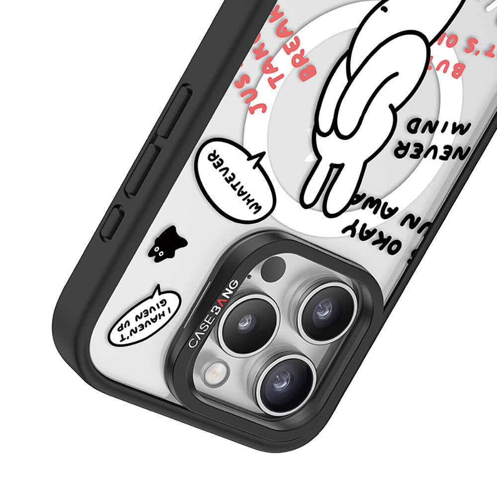 iPhone 15 Pro Max Magsafe Şarj Özellikli Casebang Chill Out Serisi Mıknatıslı Arka Panel Siyah