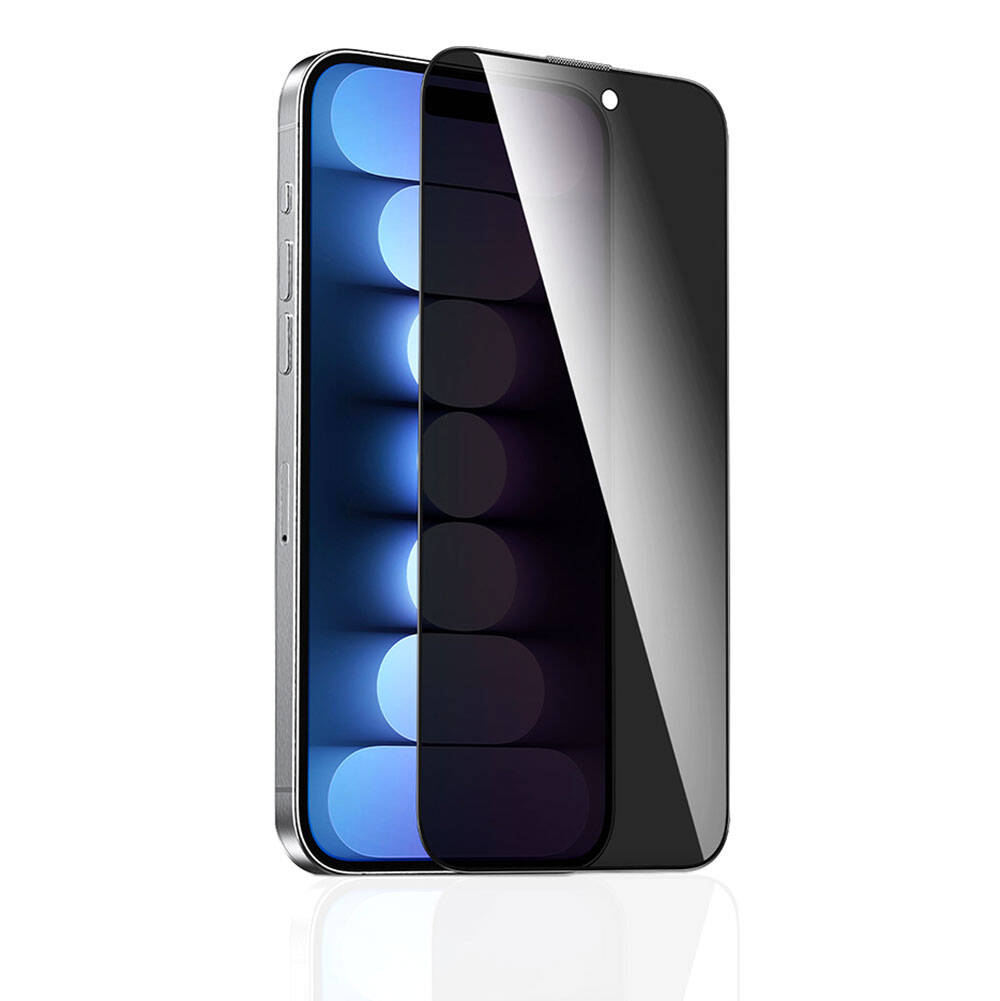 iPhone 15 Pro Max Recci RSP-A19AP Privacy Temperli Cam Ekran Koruyucu Gri