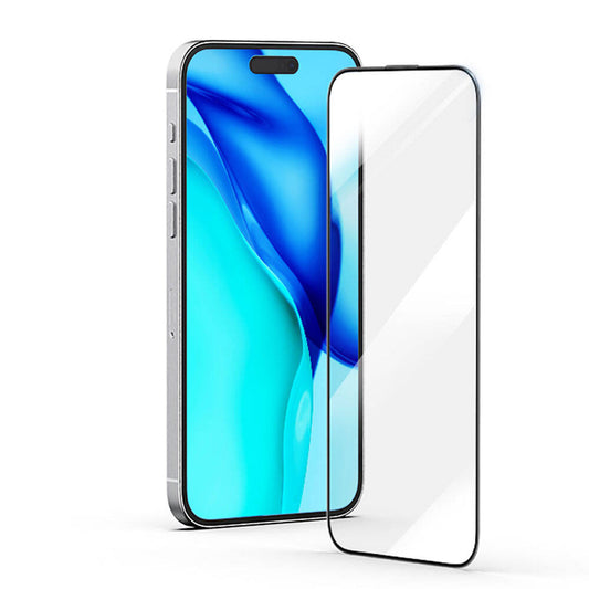 iPhone 15 Pro Max Recci RSP-A23HD Full Transparan Temperli Cam Ekran Koruyucu Siyah