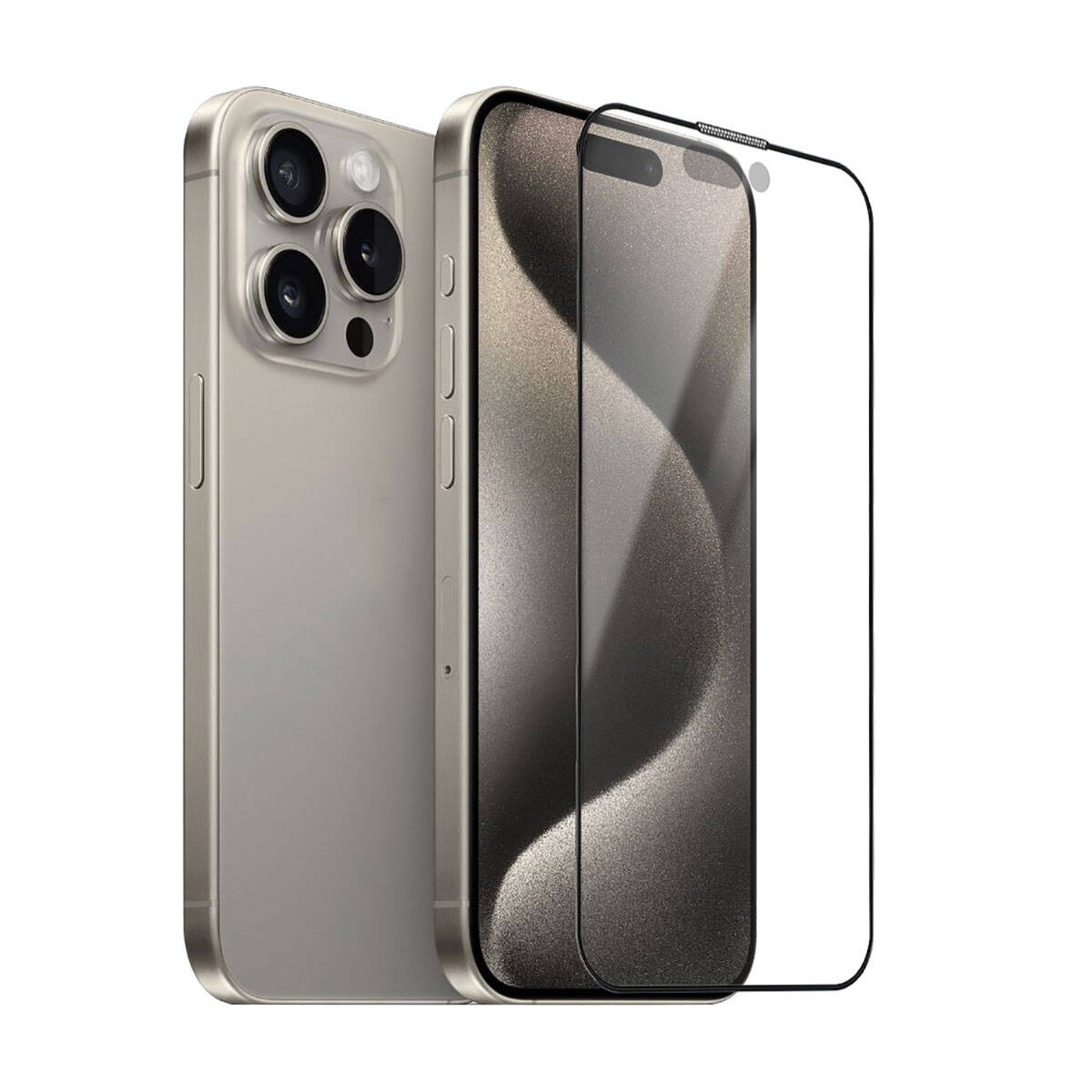 iPhone 15 Pro Max Wiwu iVista Screen Matte Ultra Güçlü Temperli Mat Ekran Koruyucu Siyah