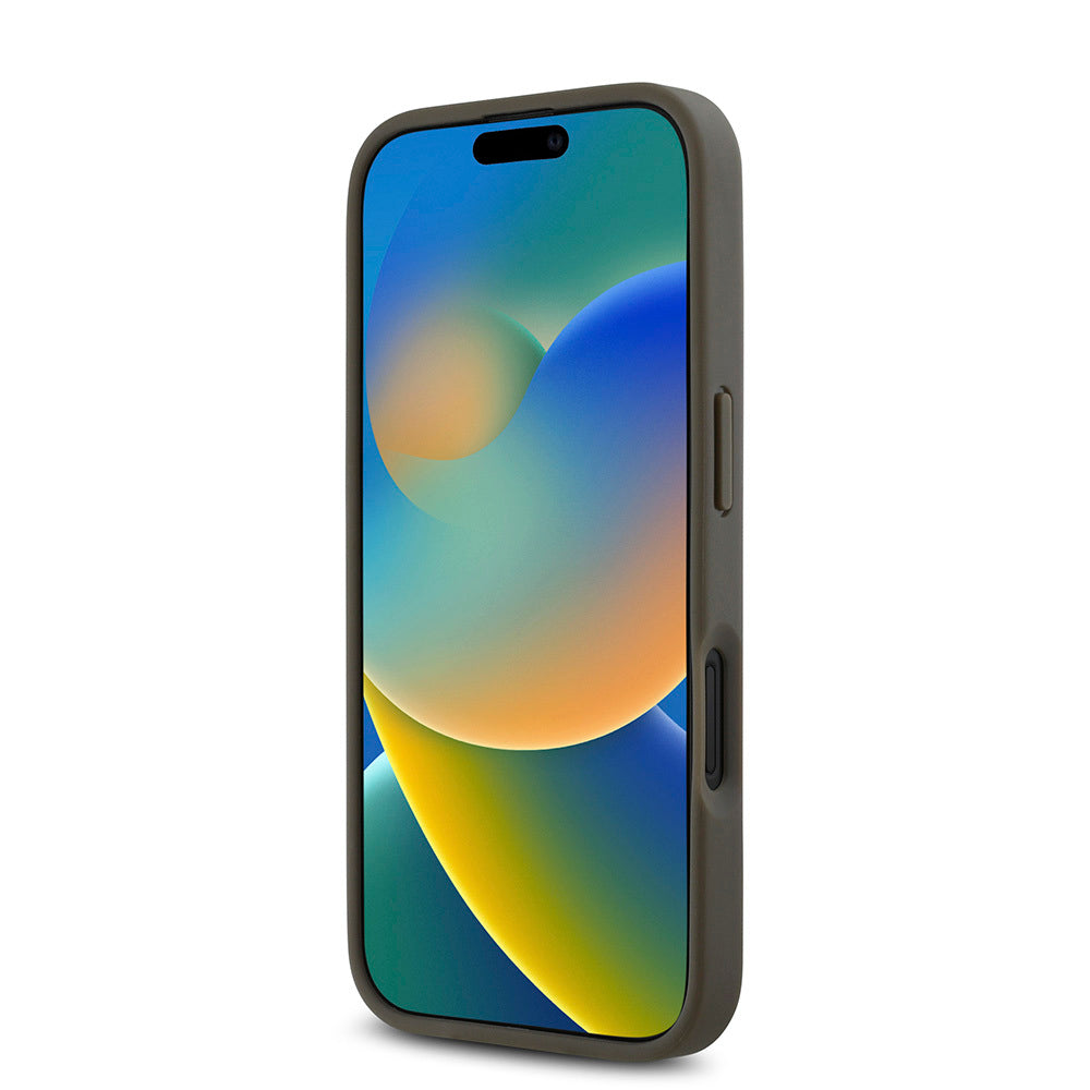 iPhone 16 Kılıf DKNY Orjinal Lisanslı Magsafe Şarj Özellikli 3D Yazılı Repeat Pattern Kılıf Siyah