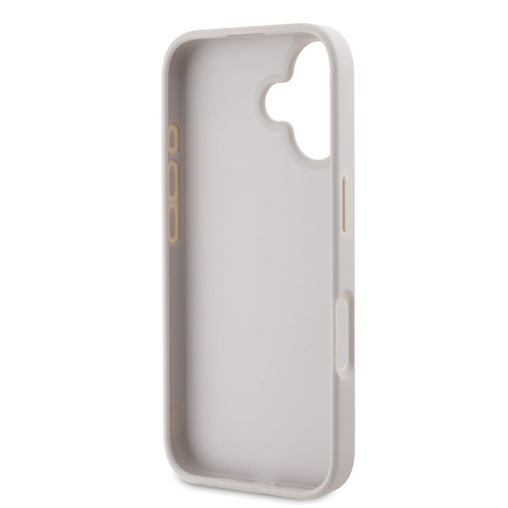Apple iPhone 16 Kılıf Guess Orjinal Lisanslı PU Deri Taşlı Üçgen Logo 4G Desenli Strass Kapak Siyah