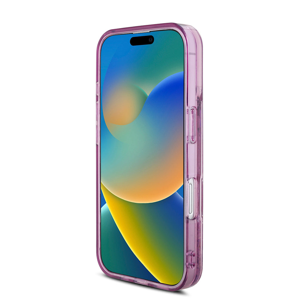 iPhone 16 Kılıf Hello Kitty Orjinal Lisanslı Sıvılı Simli 50. Yıldönümü Partisi Kılıf Mor