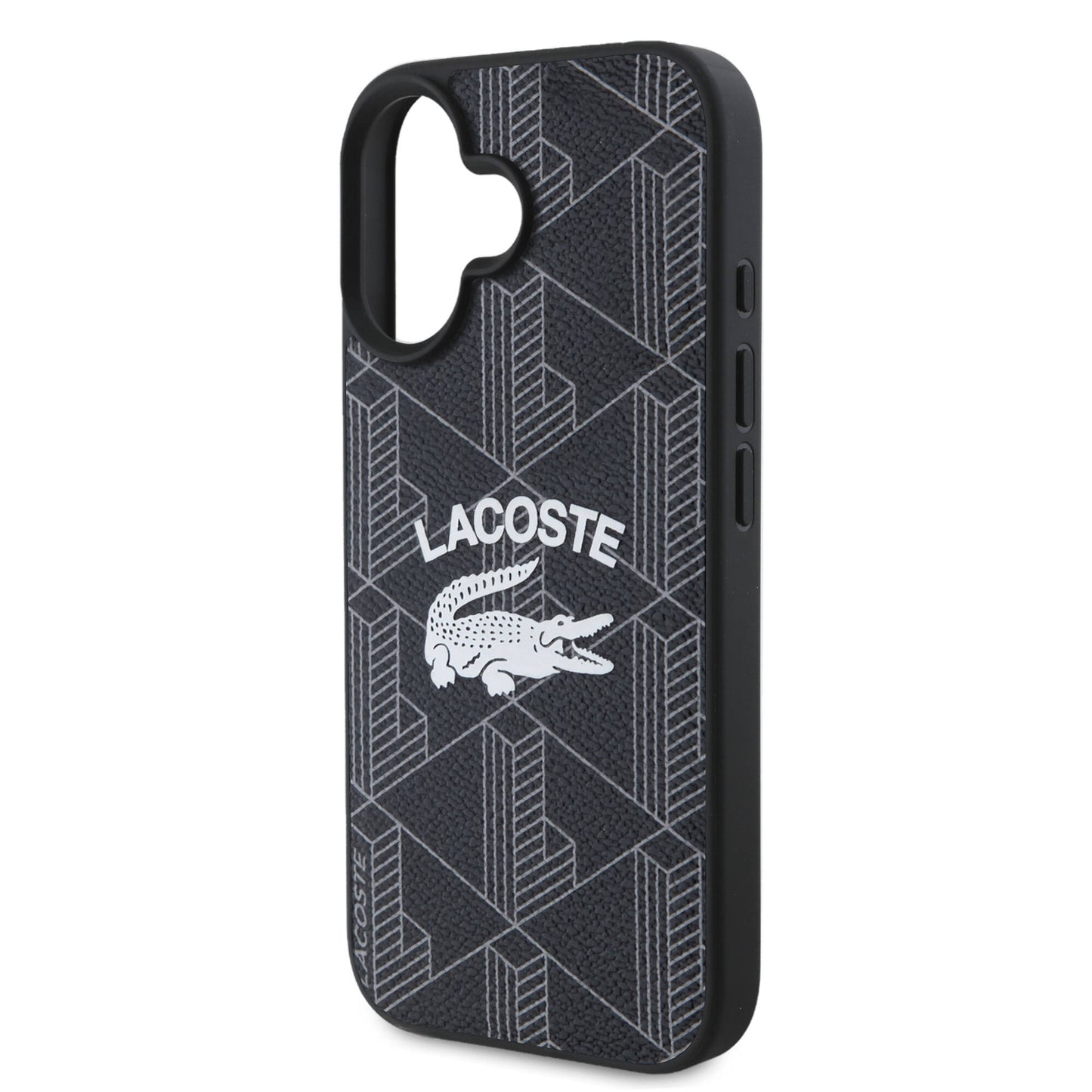 iPhone 16 Kılıf Lacoste Orjinal Lisanslı Magsafe Şarj Özellikli Mono Vintage Logo Kılıf Lacivert