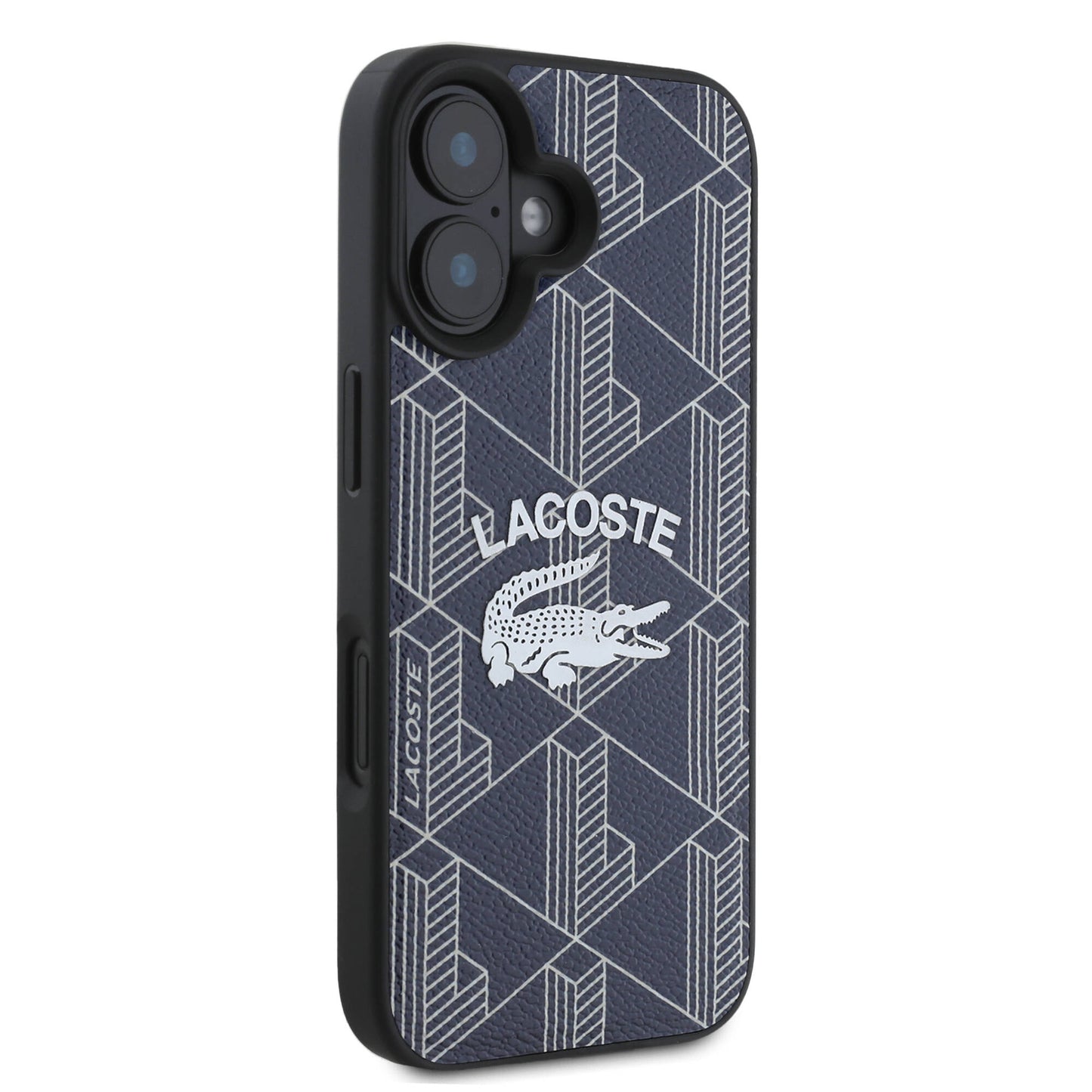 iPhone 16 Kılıf Lacoste Orjinal Lisanslı Magsafe Şarj Özellikli Mono Vintage Logo Kılıf Lacivert