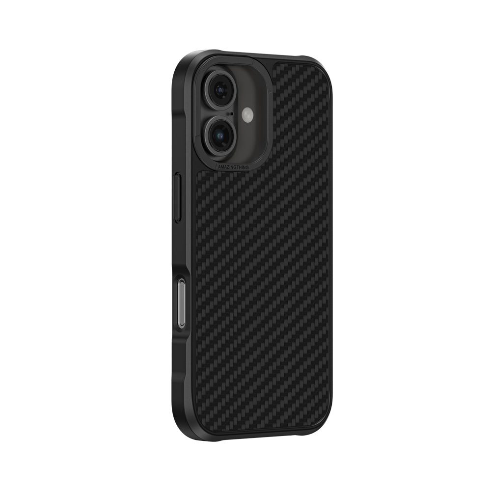 iPhone 16 Kılıf Magsafe Şarj Özellikli 1500D Aramid Fiber Amazingthing Titan Max Serisi Kılıf Siyah