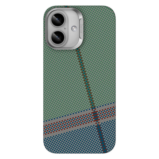 iPhone 16 Kılıf Magsafe Şarj Özellikli Karbon Fiber Tasarımlı Benks Passion Green ArmorAir Kevlar Kılıf Yeşil