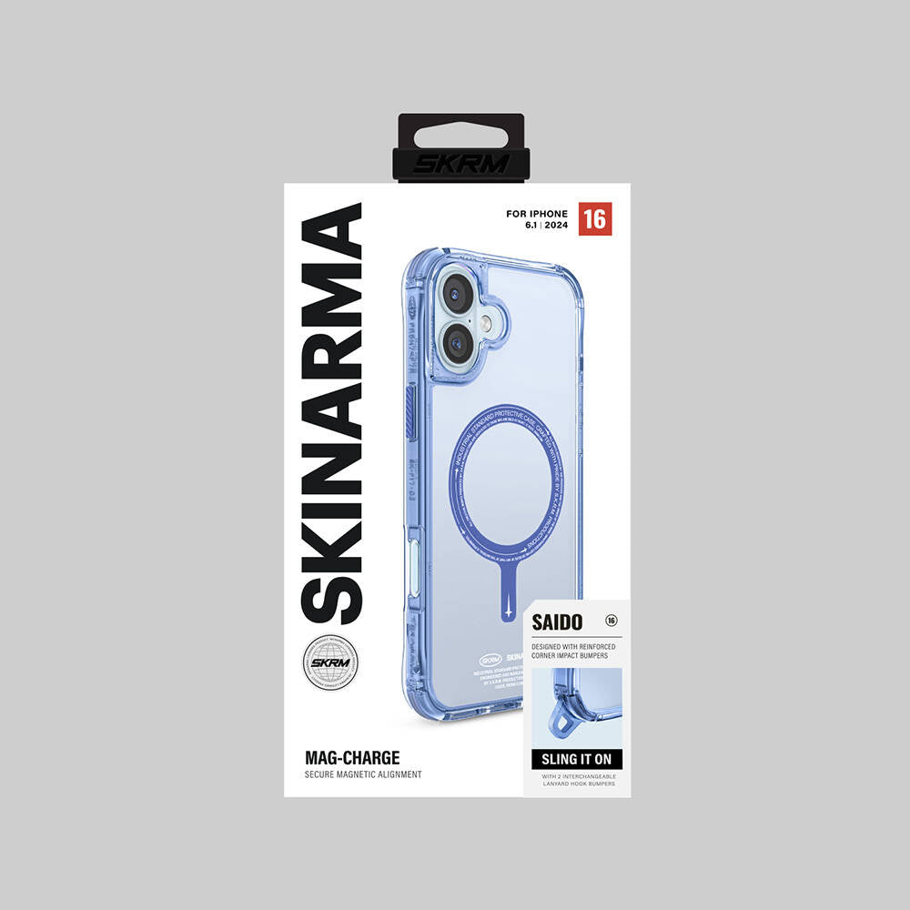 iPhone 16 Kılıf Magsafe Şarj Özellikli Şeffaf Airbag Tasarımlı Skinarma Saido Kılıf Şeffaf